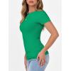 imageANRABESS Women Short Sleeve Crewneck Ribbed Knit Slim Fitted Shirts Summer Tops Basic Tee TShirt Casual Spring 2025 ClothesGreen