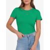 imageANRABESS Women Short Sleeve Crewneck Ribbed Knit Slim Fitted Shirts Summer Tops Basic Tee TShirt Casual Spring 2025 ClothesGreen