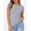 imageANRABESS Women Short Sleeve Crewneck Ribbed Knit Slim Fitted Shirts Summer Tops Basic Tee TShirt Casual Spring 2025 ClothesGrey