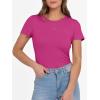 imageANRABESS Women Short Sleeve Crewneck Ribbed Knit Slim Fitted Shirts Summer Tops Basic Tee TShirt Casual Spring 2025 ClothesHot Pink