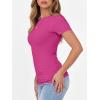imageANRABESS Women Short Sleeve Crewneck Ribbed Knit Slim Fitted Shirts Summer Tops Basic Tee TShirt Casual Spring 2025 ClothesHot Pink