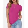 imageANRABESS Women Short Sleeve Crewneck Ribbed Knit Slim Fitted Shirts Summer Tops Basic Tee TShirt Casual Spring 2025 ClothesHot Pink