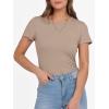 imageANRABESS Women Short Sleeve Crewneck Ribbed Knit Slim Fitted Shirts Summer Tops Basic Tee TShirt Casual Spring 2025 ClothesKhaki