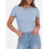 imageANRABESS Women Short Sleeve Crewneck Ribbed Knit Slim Fitted Shirts Summer Tops Basic Tee TShirt Casual Spring 2025 ClothesLight Blue