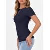 imageANRABESS Women Short Sleeve Crewneck Ribbed Knit Slim Fitted Shirts Summer Tops Basic Tee TShirt Casual Spring 2025 ClothesNavy Blue