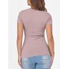 imageANRABESS Women Short Sleeve Crewneck Ribbed Knit Slim Fitted Shirts Summer Tops Basic Tee TShirt Casual Spring 2025 ClothesNutmeg