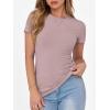 imageANRABESS Women Short Sleeve Crewneck Ribbed Knit Slim Fitted Shirts Summer Tops Basic Tee TShirt Casual Spring 2025 ClothesNutmeg