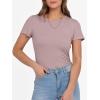 imageANRABESS Women Short Sleeve Crewneck Ribbed Knit Slim Fitted Shirts Summer Tops Basic Tee TShirt Casual Spring 2025 ClothesNutmeg