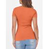 imageANRABESS Women Short Sleeve Crewneck Ribbed Knit Slim Fitted Shirts Summer Tops Basic Tee TShirt Casual Spring 2025 ClothesOrange