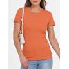 imageANRABESS Women Short Sleeve Crewneck Ribbed Knit Slim Fitted Shirts Summer Tops Basic Tee TShirt Casual Spring 2025 ClothesOrange