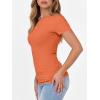 imageANRABESS Women Short Sleeve Crewneck Ribbed Knit Slim Fitted Shirts Summer Tops Basic Tee TShirt Casual Spring 2025 ClothesOrange