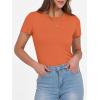 imageANRABESS Women Short Sleeve Crewneck Ribbed Knit Slim Fitted Shirts Summer Tops Basic Tee TShirt Casual Spring 2025 ClothesOrange
