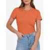 imageANRABESS Women Short Sleeve Crewneck Ribbed Knit Slim Fitted Shirts Summer Tops Basic Tee TShirt Casual Spring 2025 ClothesOrange