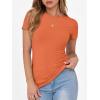 imageANRABESS Women Short Sleeve Crewneck Ribbed Knit Slim Fitted Shirts Summer Tops Basic Tee TShirt Casual Spring 2025 ClothesOrange
