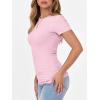 imageANRABESS Women Short Sleeve Crewneck Ribbed Knit Slim Fitted Shirts Summer Tops Basic Tee TShirt Casual Spring 2025 ClothesPink