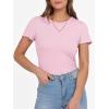 imageANRABESS Women Short Sleeve Crewneck Ribbed Knit Slim Fitted Shirts Summer Tops Basic Tee TShirt Casual Spring 2025 ClothesPink