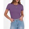 imageANRABESS Women Short Sleeve Crewneck Ribbed Knit Slim Fitted Shirts Summer Tops Basic Tee TShirt Casual Spring 2025 ClothesPurple