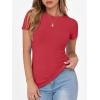 imageANRABESS Women Short Sleeve Crewneck Ribbed Knit Slim Fitted Shirts Summer Tops Basic Tee TShirt Casual Spring 2025 ClothesRed