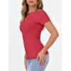 imageANRABESS Women Short Sleeve Crewneck Ribbed Knit Slim Fitted Shirts Summer Tops Basic Tee TShirt Casual Spring 2025 ClothesRed