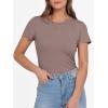 imageANRABESS Women Short Sleeve Crewneck Ribbed Knit Slim Fitted Shirts Summer Tops Basic Tee TShirt Casual Spring 2025 ClothesTaupe