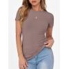 imageANRABESS Women Short Sleeve Crewneck Ribbed Knit Slim Fitted Shirts Summer Tops Basic Tee TShirt Casual Spring 2025 ClothesTaupe