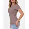 imageANRABESS Women Short Sleeve Crewneck Ribbed Knit Slim Fitted Shirts Summer Tops Basic Tee TShirt Casual Spring 2025 ClothesTaupe