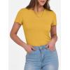 imageANRABESS Women Short Sleeve Crewneck Ribbed Knit Slim Fitted Shirts Summer Tops Basic Tee TShirt Casual Spring 2025 ClothesYellow