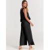 imageANRABESS Women Summer 2 Piece Outfits Sleeveless Tank Crop Top Wide Leg Pants Linen Jumpsuits Lounge Matching Beach SetsBlack