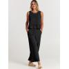 imageANRABESS Women Summer 2 Piece Outfits Sleeveless Tank Crop Top Wide Leg Pants Linen Jumpsuits Lounge Matching Beach SetsBlack