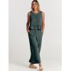 imageANRABESS Women Summer 2 Piece Outfits Sleeveless Tank Crop Top Wide Leg Pants Linen Jumpsuits Lounge Matching Beach SetsBlue Gray