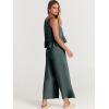 imageANRABESS Women Summer 2 Piece Outfits Sleeveless Tank Crop Top Wide Leg Pants Linen Jumpsuits Lounge Matching Beach SetsBlue Gray