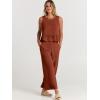 imageANRABESS Women Summer 2 Piece Outfits Sleeveless Tank Crop Top Wide Leg Pants Linen Jumpsuits Lounge Matching Beach SetsBrick
