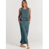 imageANRABESS Women Summer 2 Piece Outfits Sleeveless Tank Crop Top Wide Leg Pants Linen Jumpsuits Lounge Matching Beach SetsCyan Blue