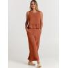imageANRABESS Women Summer 2 Piece Outfits Sleeveless Tank Crop Top Wide Leg Pants Linen Jumpsuits Lounge Matching Beach SetsRust