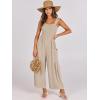 imageANRABESS Women Summer Casual Dressy Sleeveless Smocked Wide Leg Linen Jumpsuits Rompers 2025 Trendy Travel Outfit PocketApricot