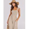 imageANRABESS Women Summer Casual Dressy Sleeveless Smocked Wide Leg Linen Jumpsuits Rompers 2025 Trendy Travel Outfit PocketApricot