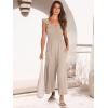 imageANRABESS Women Summer Casual Dressy Sleeveless Smocked Wide Leg Linen Jumpsuits Rompers 2025 Trendy Travel Outfit PocketApricot