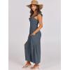 imageANRABESS Women Summer Casual Dressy Sleeveless Smocked Wide Leg Linen Jumpsuits Rompers 2025 Trendy Travel Outfit PocketDark Gray