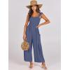 imageANRABESS Women Summer Casual Dressy Sleeveless Smocked Wide Leg Linen Jumpsuits Rompers 2025 Trendy Travel Outfit PocketDeep Blue
