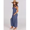 imageANRABESS Women Summer Casual Dressy Sleeveless Smocked Wide Leg Linen Jumpsuits Rompers 2025 Trendy Travel Outfit PocketDeep Blue