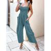 imageANRABESS Women Summer Casual Dressy Sleeveless Smocked Wide Leg Linen Jumpsuits Rompers 2025 Trendy Travel Outfit PocketGray Blue