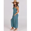 imageANRABESS Women Summer Casual Dressy Sleeveless Smocked Wide Leg Linen Jumpsuits Rompers 2025 Trendy Travel Outfit PocketGray Blue
