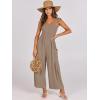 imageANRABESS Women Summer Casual Dressy Sleeveless Smocked Wide Leg Linen Jumpsuits Rompers 2025 Trendy Travel Outfit PocketLight Brown