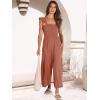 imageANRABESS Women Summer Casual Dressy Sleeveless Smocked Wide Leg Linen Jumpsuits Rompers 2025 Trendy Travel Outfit PocketRust