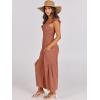 imageANRABESS Women Summer Casual Dressy Sleeveless Smocked Wide Leg Linen Jumpsuits Rompers 2025 Trendy Travel Outfit PocketRust