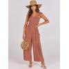 imageANRABESS Women Summer Casual Dressy Sleeveless Smocked Wide Leg Linen Jumpsuits Rompers 2025 Trendy Travel Outfit PocketRust