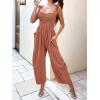 imageANRABESS Women Summer Casual Dressy Sleeveless Smocked Wide Leg Linen Jumpsuits Rompers 2025 Trendy Travel Outfit PocketRust