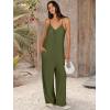 imageANRABESS Women Summer Casual Sleeveless Spaghetti Strap Boho Wide Leg Jumpsuits Rompers Dressy 2025 Trendy Outfits ClothesArmygreen