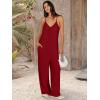 imageANRABESS Women Summer Casual Sleeveless Spaghetti Strap Boho Wide Leg Jumpsuits Rompers Dressy 2025 Trendy Outfits ClothesBurgundy