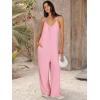 imageANRABESS Women Summer Casual Sleeveless Spaghetti Strap Boho Wide Leg Jumpsuits Rompers Dressy 2025 Trendy Outfits ClothesPink